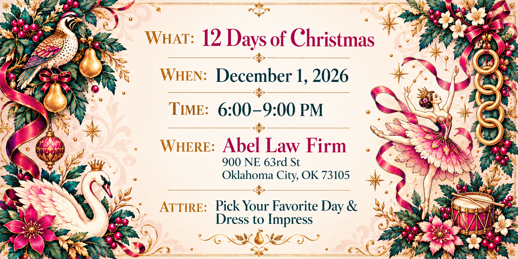 12 Days of Christmas Celebration Invitation