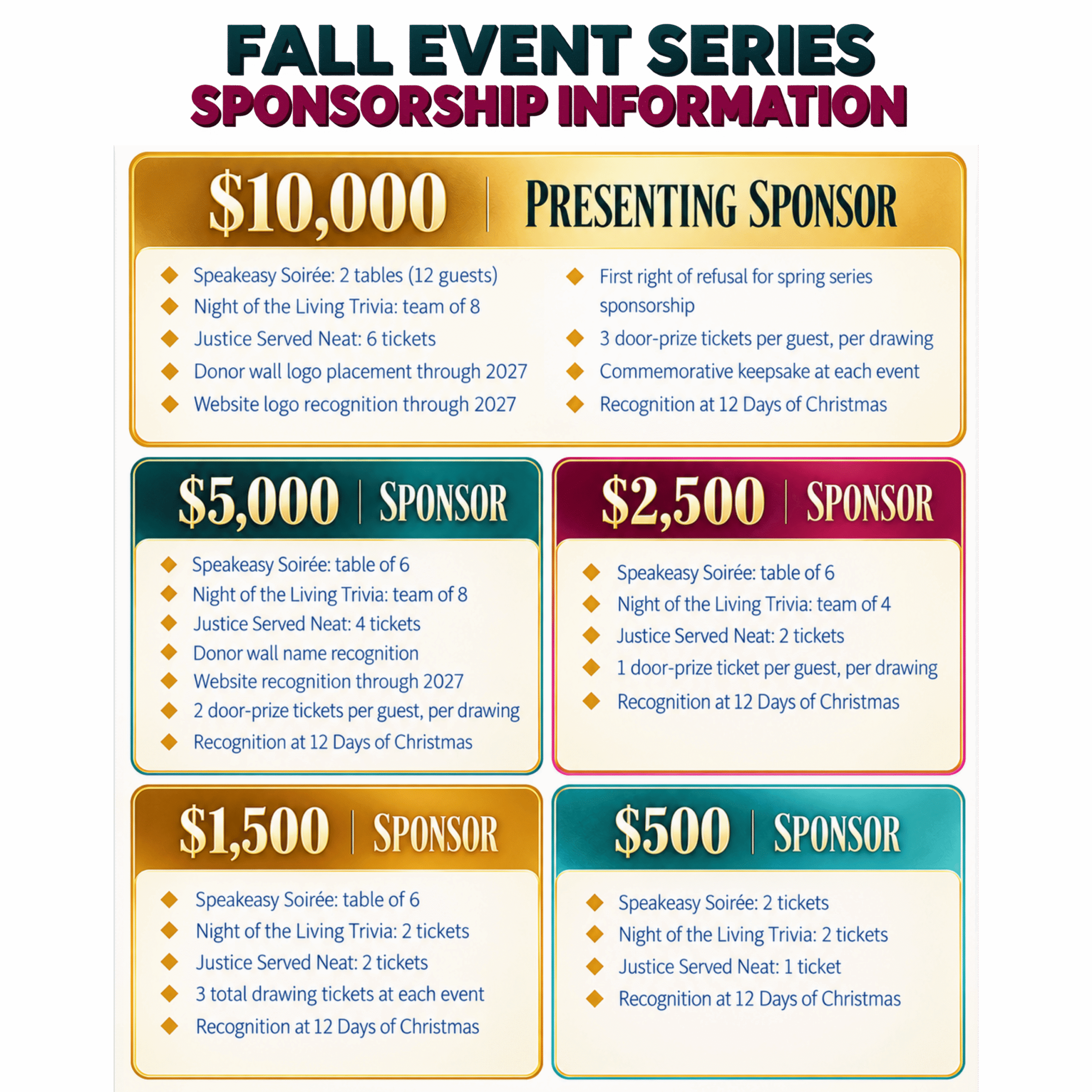 Fall Event Sponsorships